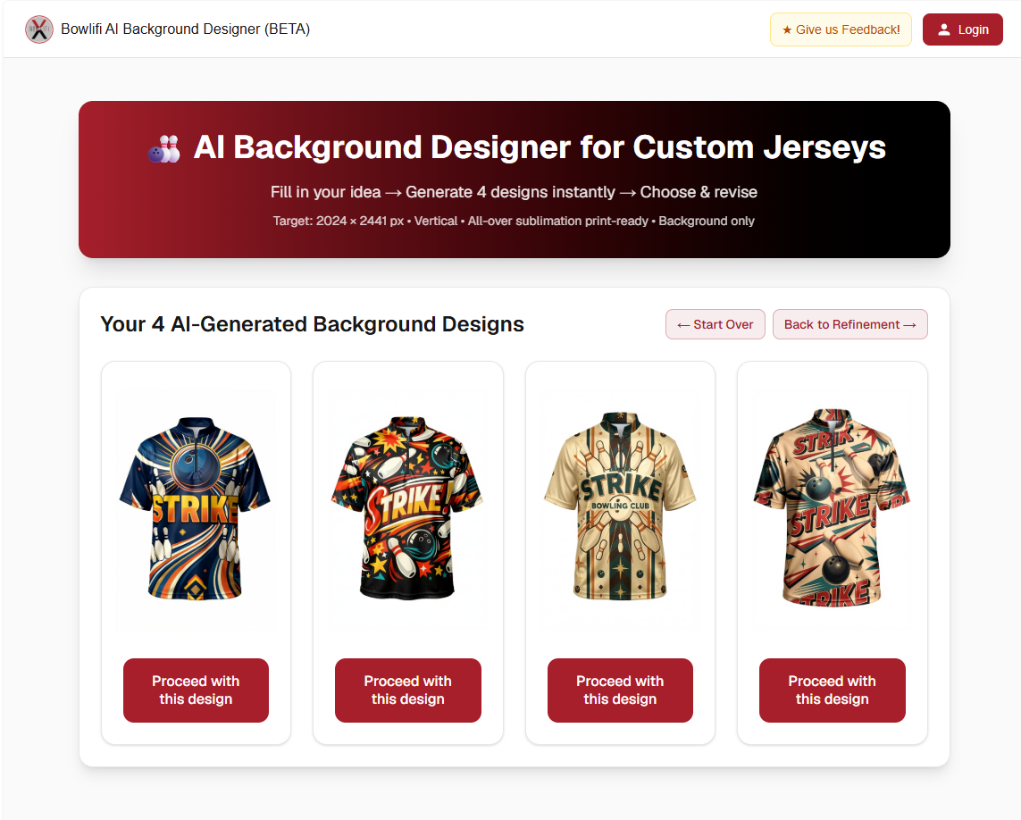 Bowlifi.AI jersey design interface concept